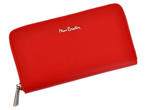 Pierre Cardin Women Leather Wallet with Zip Violet-5099