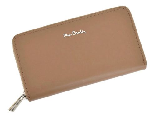 Pierre Cardin Women Leather Wallet with Zip Violet-5103