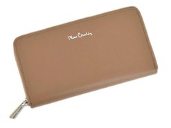 Pierre Cardin Women Leather Wallet with Zip Grey-5119