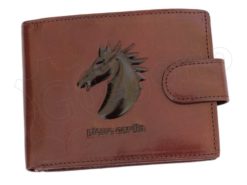 Pierre Cardin Man Leather Wallet with Horse Brown-5039