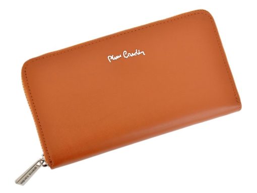 Pierre Cardin Women Leather Wallet with Zip Grey-5107
