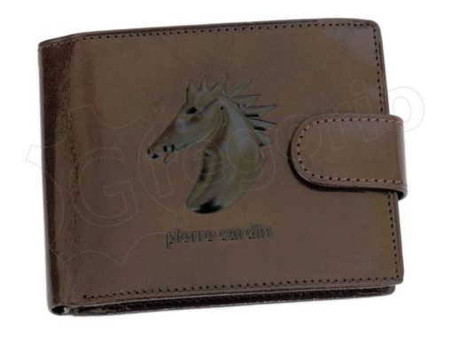 Pierre Cardin Man Wallet with Horse Dark Brown-5007