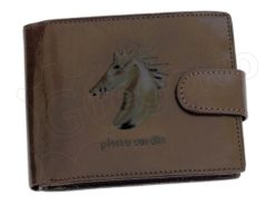 Pierre Cardin Man Leather Wallet with Horse Brown-5041