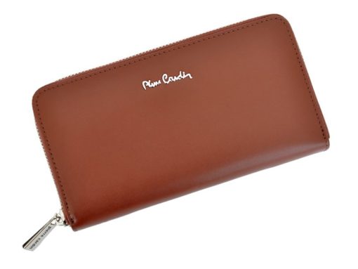 Pierre Cardin Women Leather Wallet with Zip Blue-5134