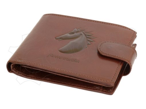 Pierre Cardin Man Leather Wallet with Horse Brown-5052