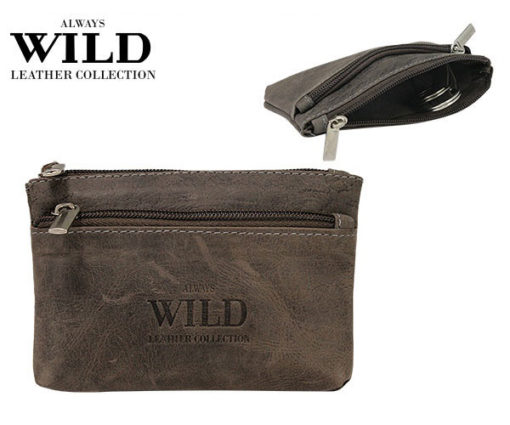 Always Wild Leather Keys Wallet Brown-7080