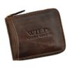 Wild Things Only Man Leahter Wallet with Zip Dark Brown-7119