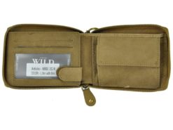 Always Wild Man Leather Wallet with zip and chain light brown and brown-7197